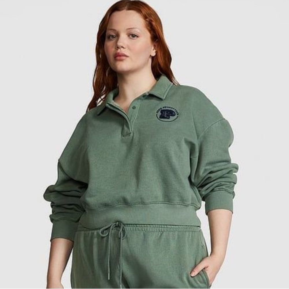 PINK Victoria's Secret Olive Cropped Sweater